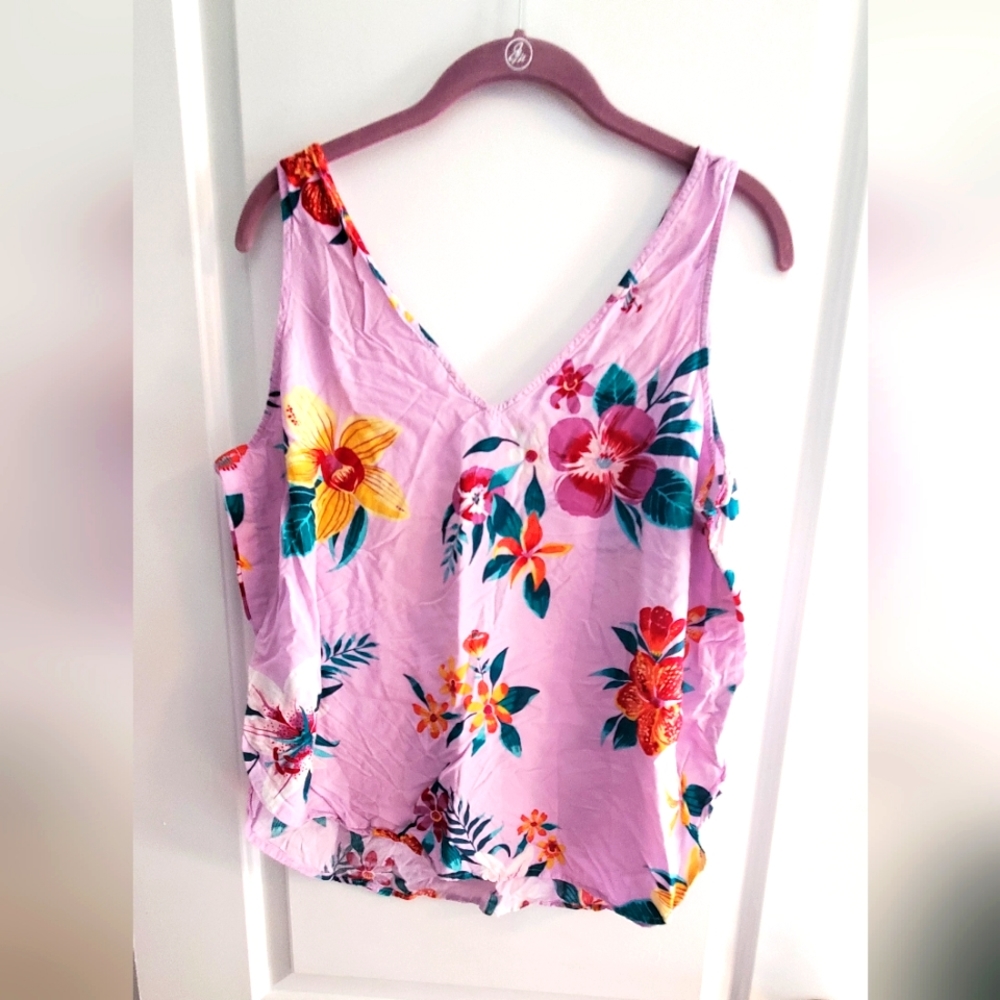 Tropical purple flower top from old navy